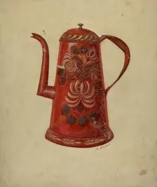 Toleware Coffee Pot, c. 1936. Creator: Max Soltmann