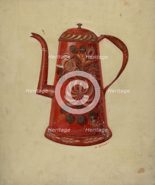 Toleware Coffee Pot, c. 1936. Creator: Max Soltmann.
