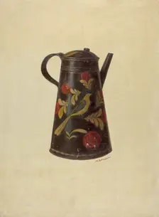 Toleware Coffee Pot, c. 1937. Creator: Max Soltmann