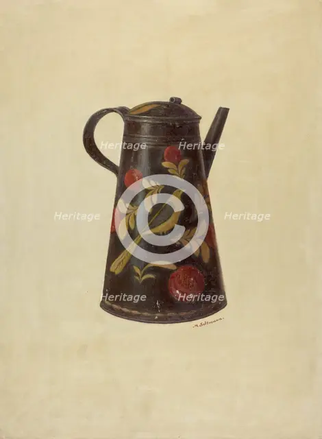 Toleware Coffee Pot, c. 1937. Creator: Max Soltmann.