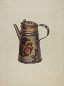 Toleware Coffee Pot, c. 1938. Creator: Edward L Loper