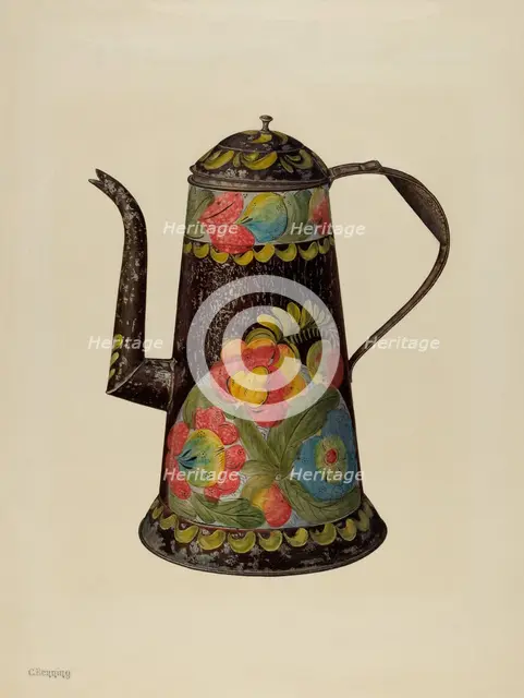 Toleware Coffee Pot, c. 1940. Creator: Charles Henning.