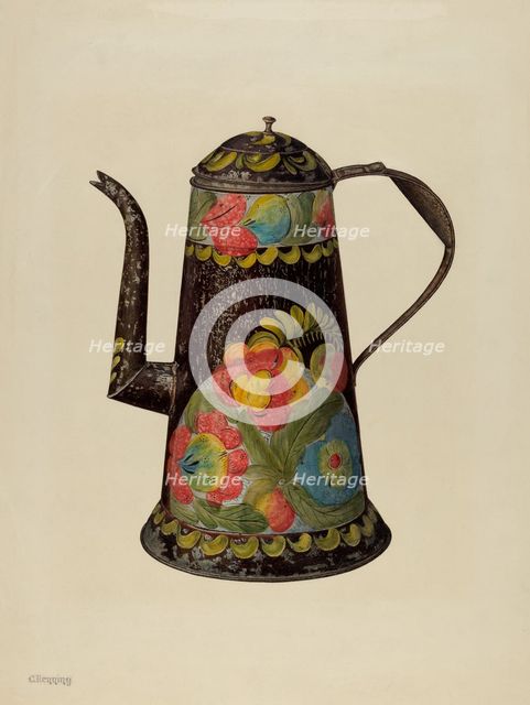 Toleware Coffee Pot, c. 1940. Creator: Charles Henning.