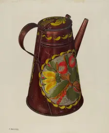 Toleware Coffee Pot, c. 1940. Creator: Charles Henning