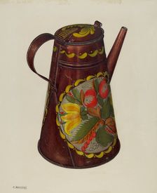 Toleware Coffee Pot, c. 1940. Creator: Charles Henning