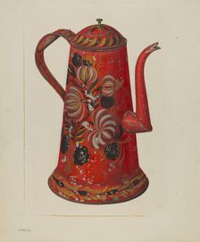 Toleware Coffee Pot, c. 1940. Creator: Charles Henning