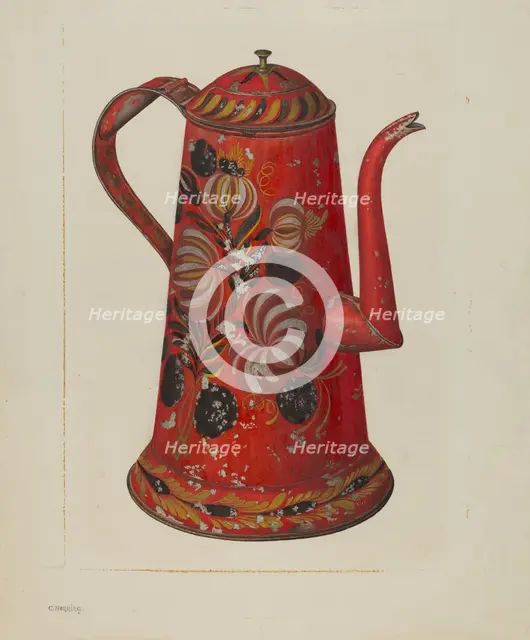 Toleware Coffee Pot, c. 1940. Creator: Charles Henning.