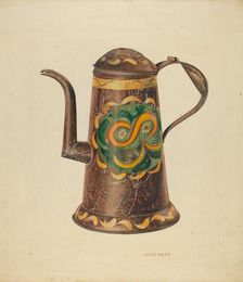Toleware Coffee Pot, c. 1940. Creator: Lelah Nelson