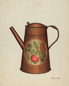 Toleware Coffee Pot, c. 1940. Creator: Richard Taylor
