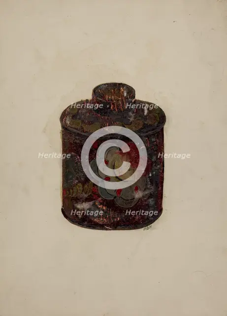 Toleware Canister, 1935/1942. Creator: Myra Newswanger.