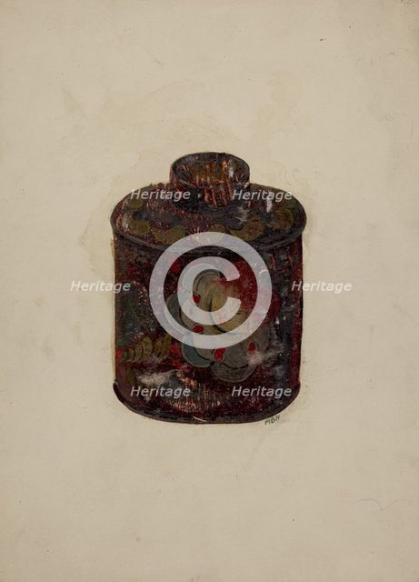 Toleware Canister, 1935/1942. Creator: Myra Newswanger.