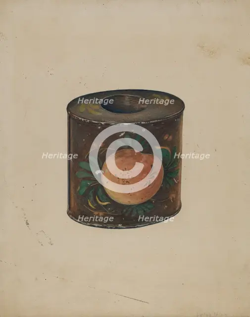 Toleware Canister, c. 1941. Creator: Lelah Nelson.