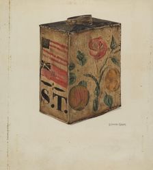 Toleware Canteen, c. 1938. Creator: H. Langden Brown