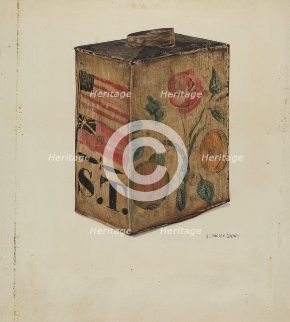 Toleware Canteen, c. 1938. Creator: H. Langden Brown.
