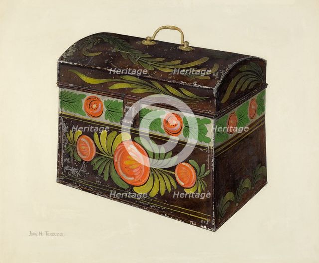 Toleware Box, 1935/1942. Creator: John H. Tercuzzi.