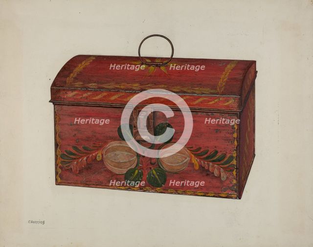 Toleware Box, c. 1940. Creator: Charles Henning.
