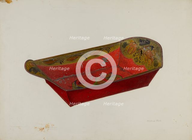 Toleware Bread Tray, c. 1940. Creator: Mildred Ford.