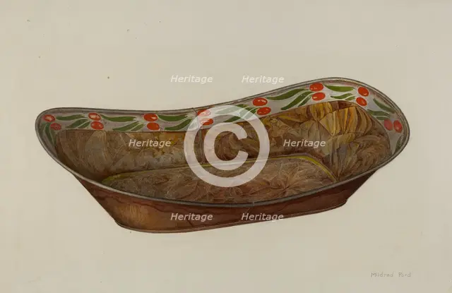 Toleware Bread Tray, c. 1941. Creator: Mildred Ford.
