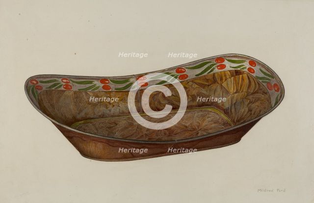 Toleware Bread Tray, c. 1941. Creator: Mildred Ford.