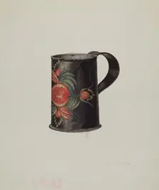 Toleware Mug, 1941. Creator: Samuel O. Klein