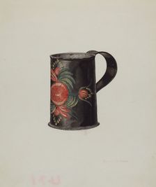 Toleware Mug, 1941. Creator: Samuel O. Klein