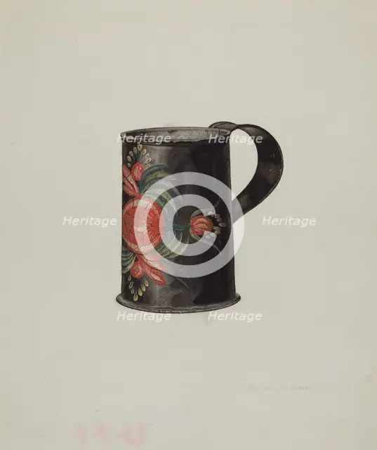 Toleware Mug, 1941. Creator: Samuel O. Klein.