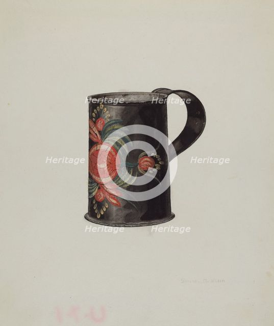 Toleware Mug, 1941. Creator: Samuel O. Klein.