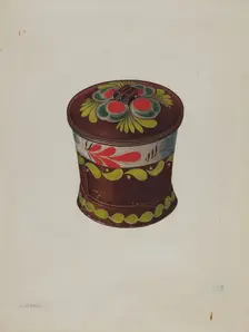 Toleware Sugar Bowl, 1935/1942. Creator: Charles Henning