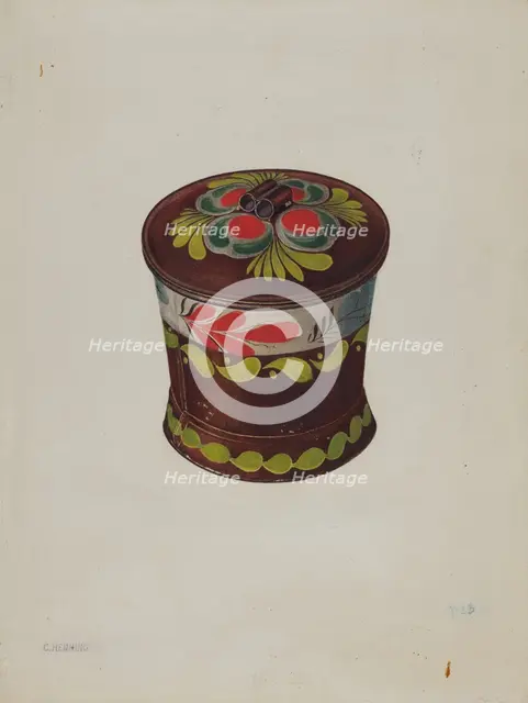 Toleware Sugar Bowl, 1935/1942. Creator: Charles Henning.