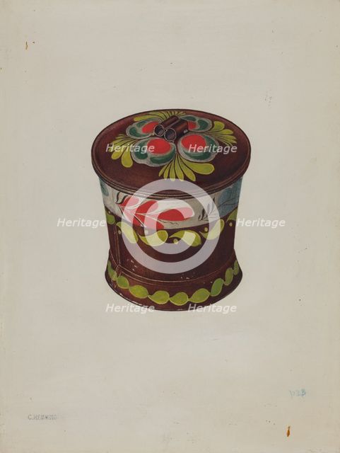 Toleware Sugar Bowl, 1935/1942. Creator: Charles Henning.