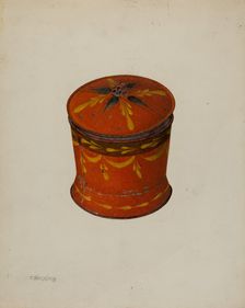 Toleware Sugar Bowl, c. 1940. Creator: Charles Henning