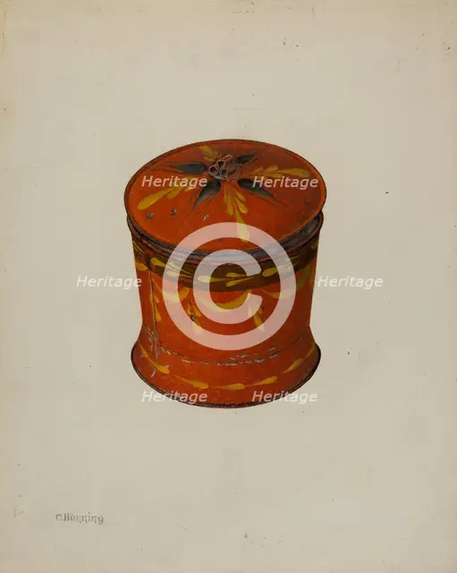 Toleware Sugar Bowl, c. 1940. Creator: Charles Henning.