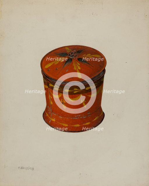 Toleware Sugar Bowl, c. 1940. Creator: Charles Henning.