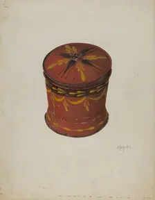 Toleware Sugar Bowl, c. 1940. Creator: Sara Garfinkel