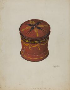 Toleware Sugar Bowl, c. 1940. Creator: Sara Garfinkel