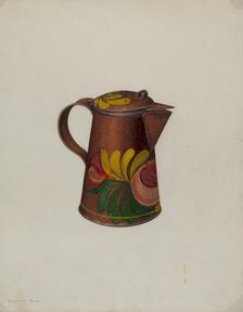 Toleware Syrup Pot, c. 1941. Creator: Mildred Ford