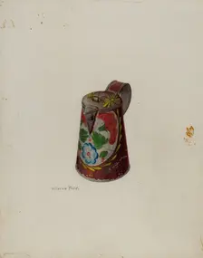 Toleware Syrup Pot, c. 1942. Creator: Mildred Ford