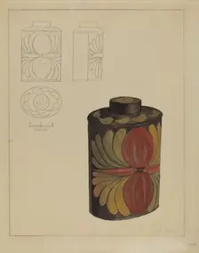 Toleware Tea Caddy, 1935/1942. Creator: Janet Riza