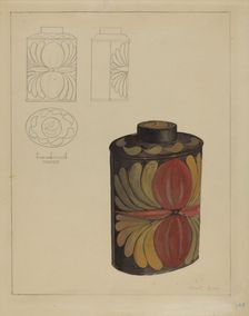 Toleware Tea Caddy, 1935/1942. Creator: Janet Riza
