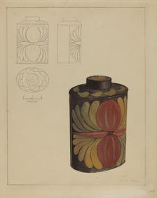 Toleware Tea Caddy, 1935/1942. Creator: Janet Riza