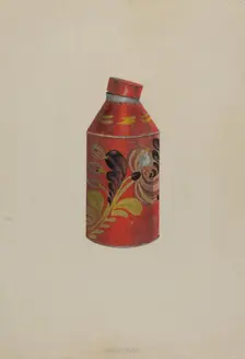 Toleware Tea Caddy, c. 1938. Creator: William Frank