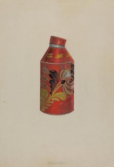 Toleware Tea Caddy, c. 1938. Creator: William Frank