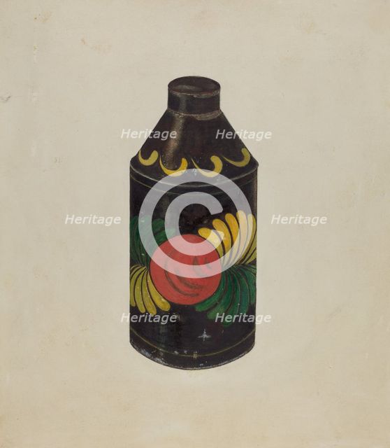 Toleware Tea Cannister, c. 1938. Creator: Edward White.