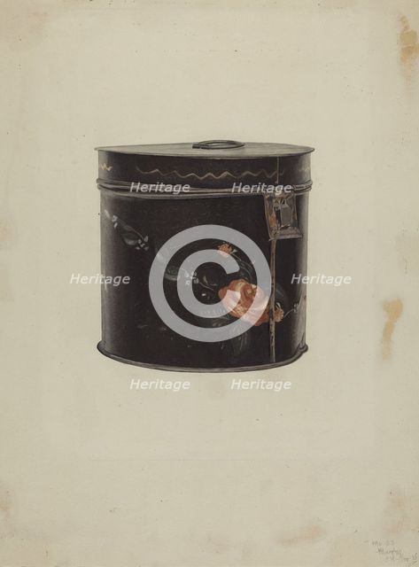 Toleware Tea Cannister, c. 1938. Creator: Henry Murphy.
