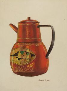 Toleware Teapot, c. 1941. Creator: John Hall