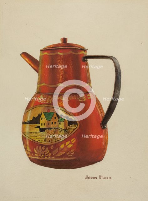 Toleware Teapot, c. 1941. Creator: John Hall.