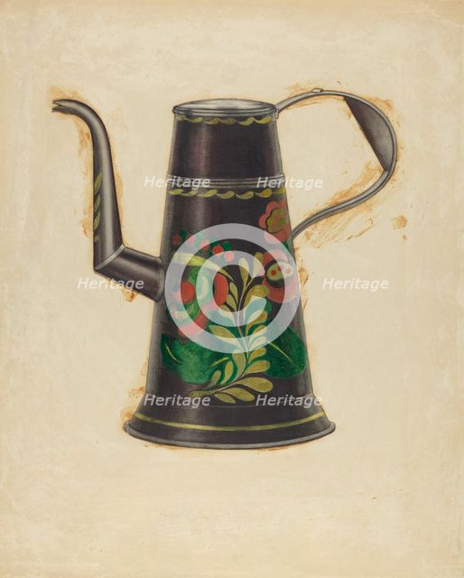 Toleware Teapot, c. 1936. Creator: Ernest Graham.