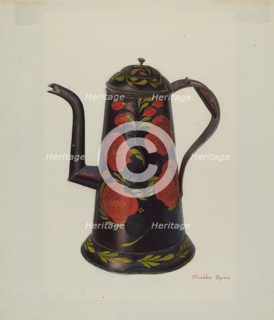 Toleware Teapot, c. 1939. Creator: Franklyn Syres.
