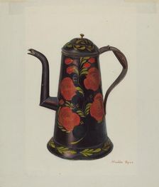 Toleware Teapot, c. 1939. Creator: Franklyn Syres