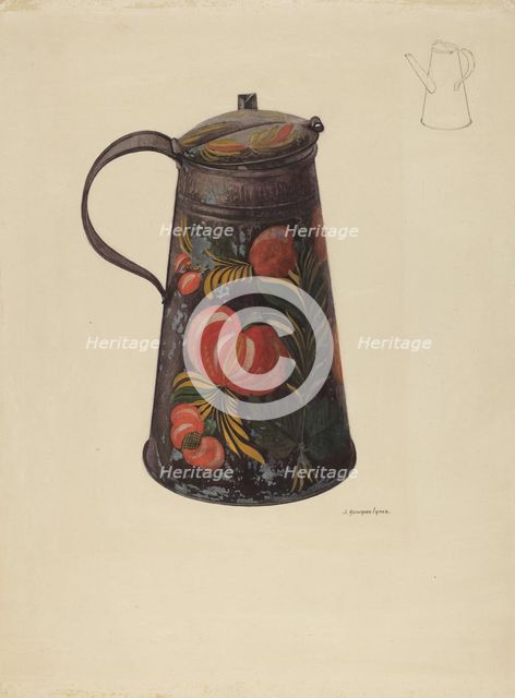 Toleware Teapot, c. 1939. Creator: J. Howard Iams.